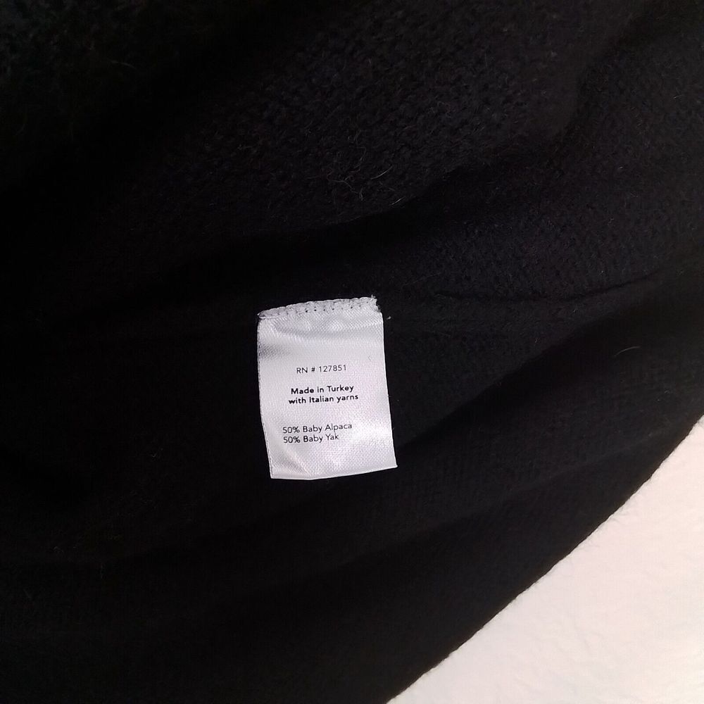 Sibel Saral Knit Sweater Sz XS Black Argyle Yak Alpaca Luxury Academia Crew Neck - Picture 11 of 12